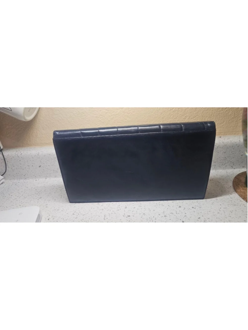Women's Chic de Paris Blue Leather Clutch Bag